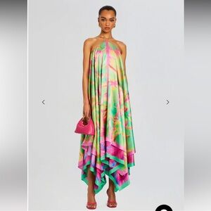 Retrofete sangria silk dress NWT